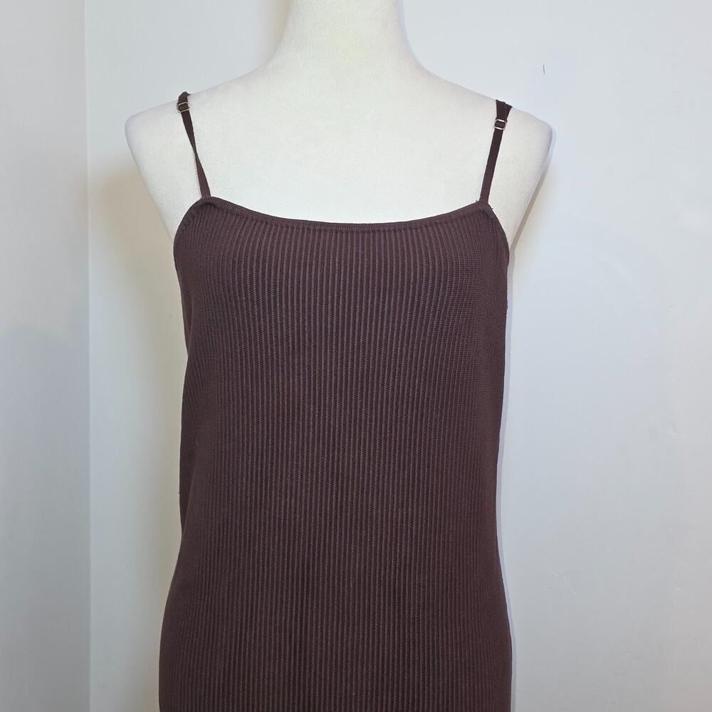 House Of Harlow 1960 Brown Sleeveless Ribbed Midi Dress Large Revolve - Picture 3 of 6